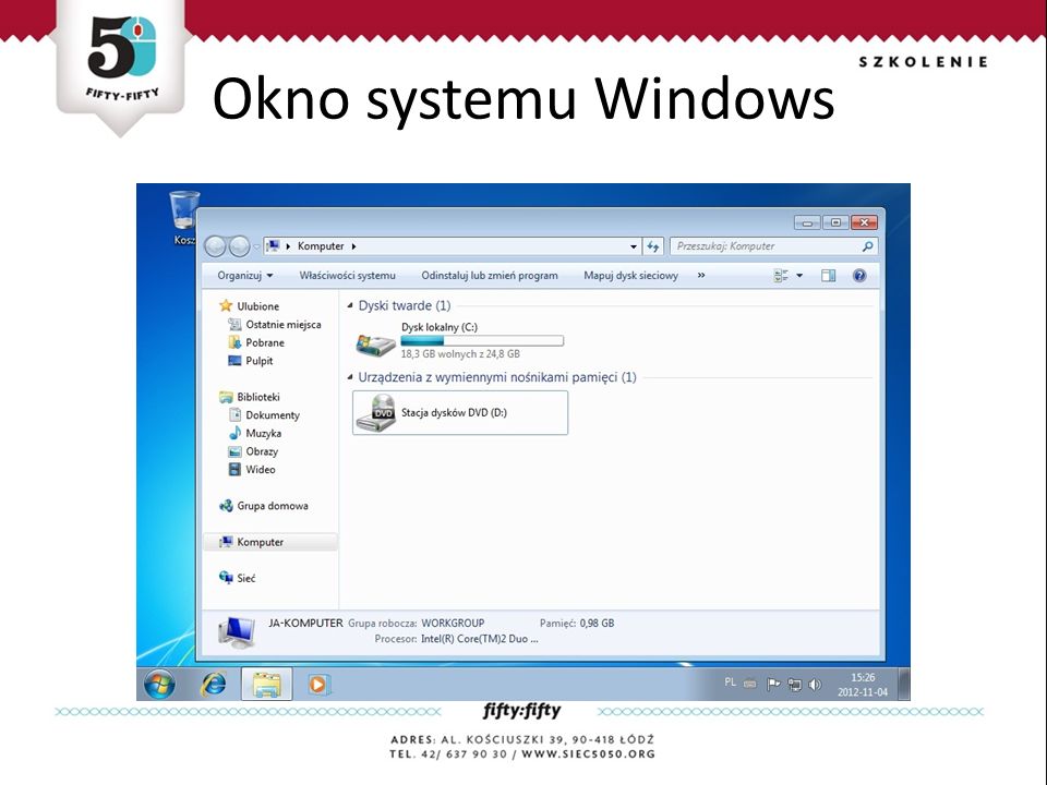 Okno systemu Windows