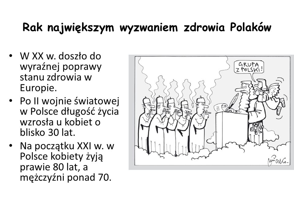 Rak największym wyzwaniem zdrowia Polaków W XX w.