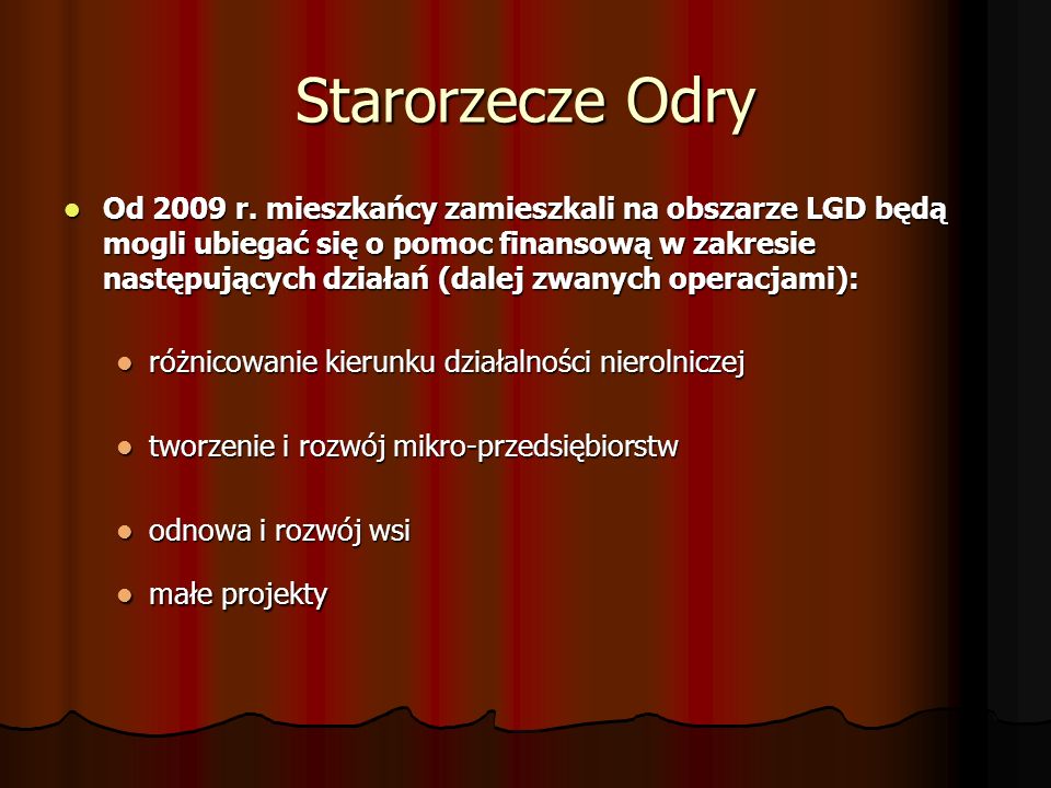 Starorzecze Odry Od 2009 r.
