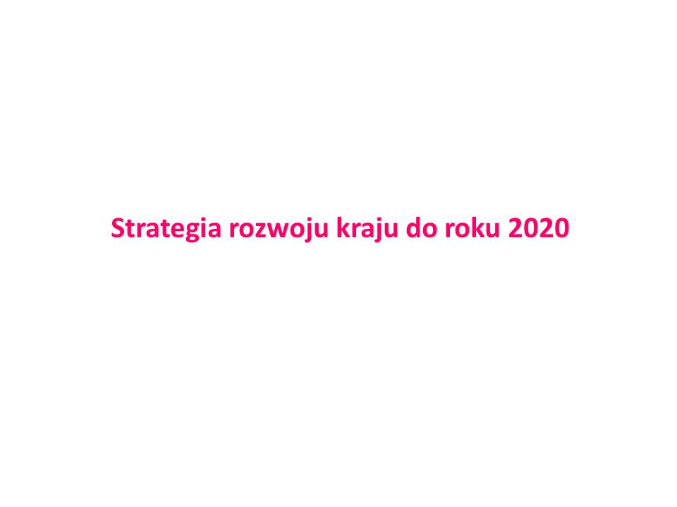 Strategia rozwoju kraju do roku 2020