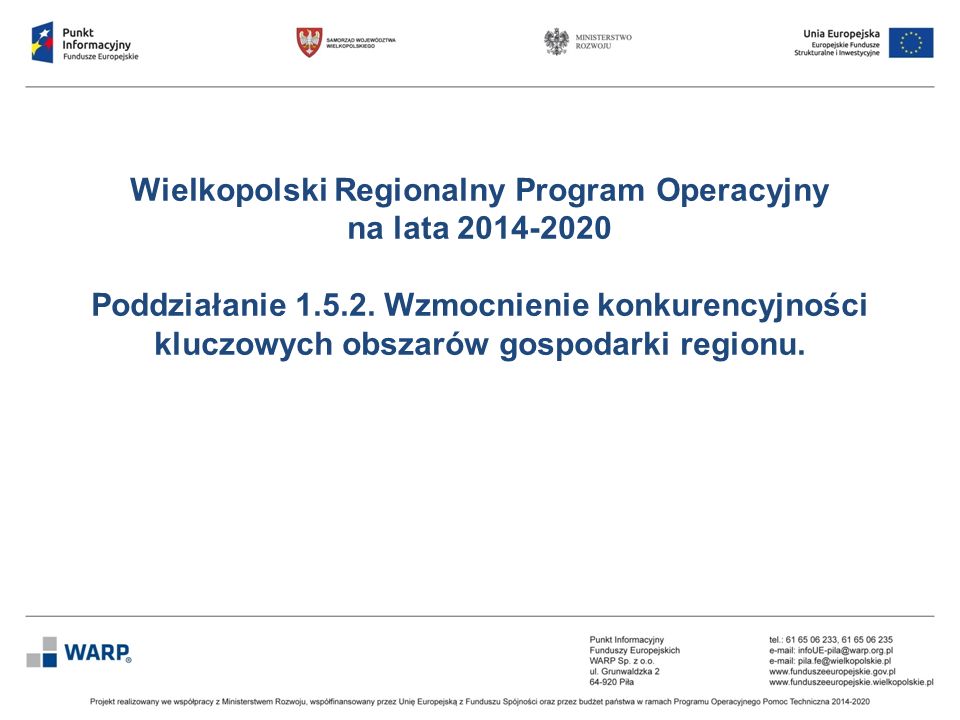 Wielkopolski Regionalny Program Operacyjny na lata Poddziałanie