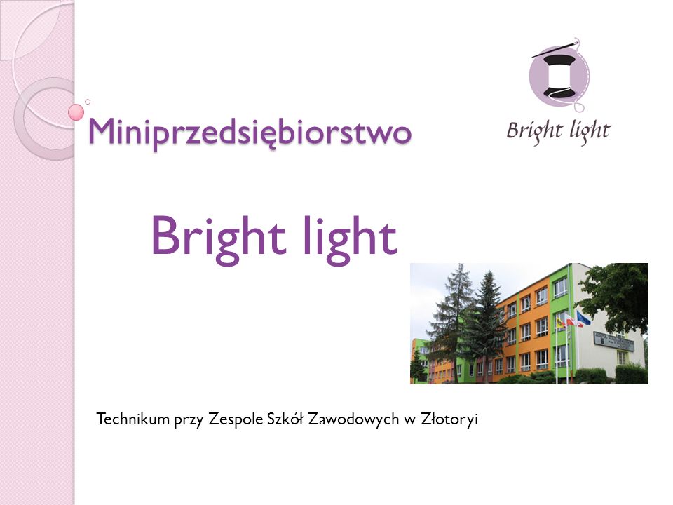 Miniprzedsiębiorstwo Bright light Technikum przy Zespole Szkół Zawodowych w Złotoryi