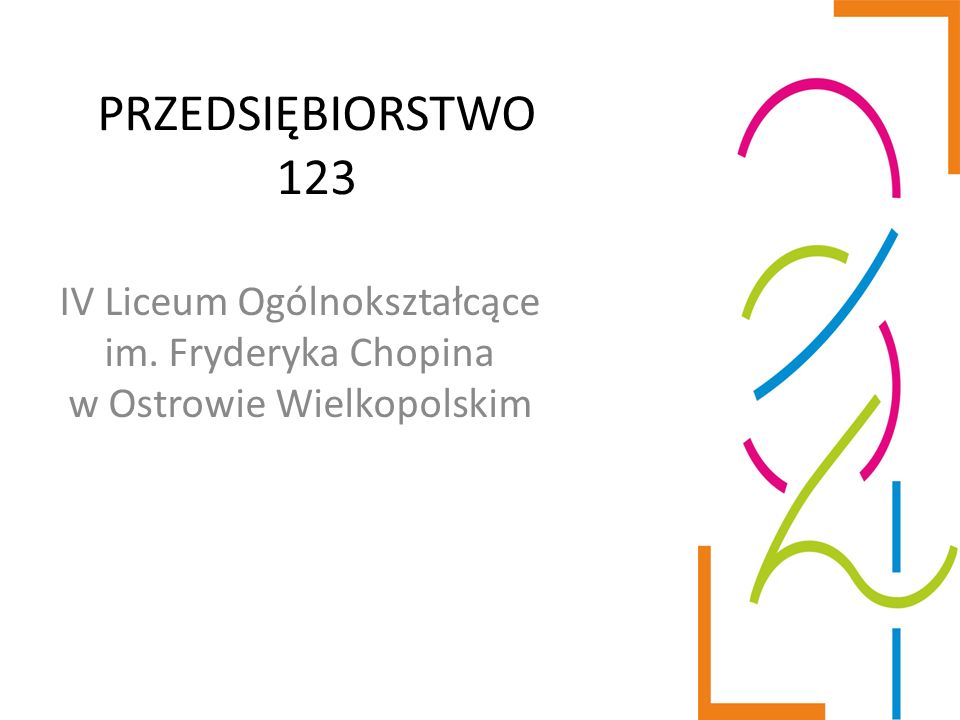 PRZEDSIĘBIORSTWO 123 IV Liceum Ogólnokształcące im. Fryderyka Chopina w Ostrowie Wielkopolskim
