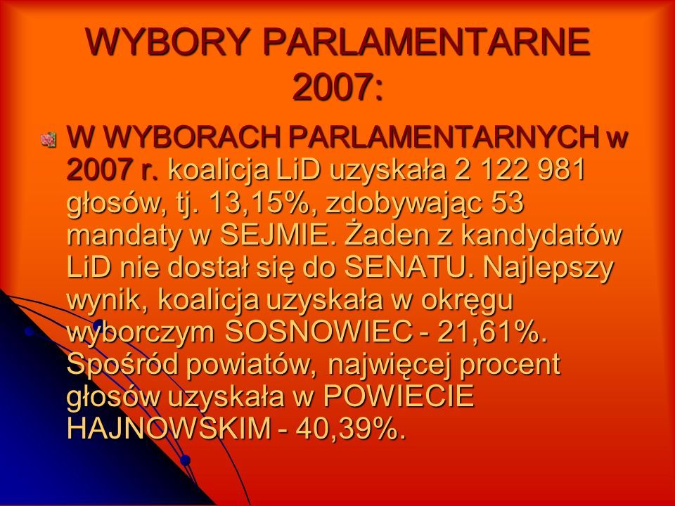 Polskie Partie Polityczne Lewica I Demokraci Spis TreŚci Historia Powstania Ugrupowania 1763