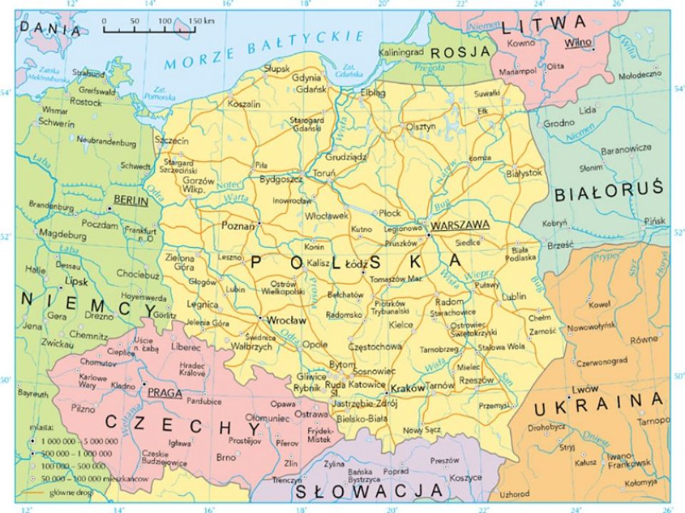 Сухопутные границы польши. Политическая карта Польши. Граница Польши и Германии на карте. Границы Польши на карте. Карта Польши граница с государствами.